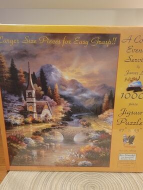 🧩NEW~ A COUNTRY EVENING SERVICE . 1000 PC. JIGSAW PUZZLE